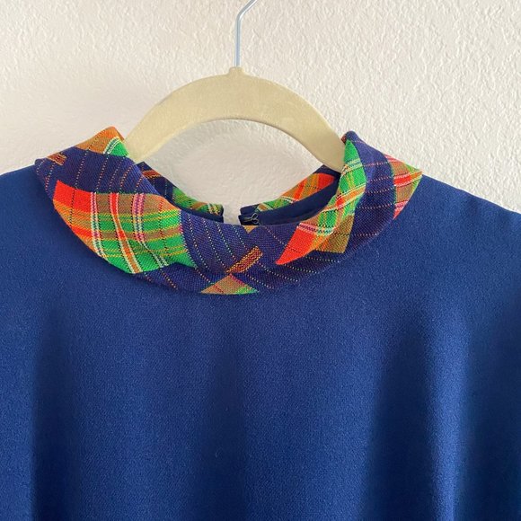 Vintage Festival Blue Plaid Maxi Dress - Picture 6 of 8